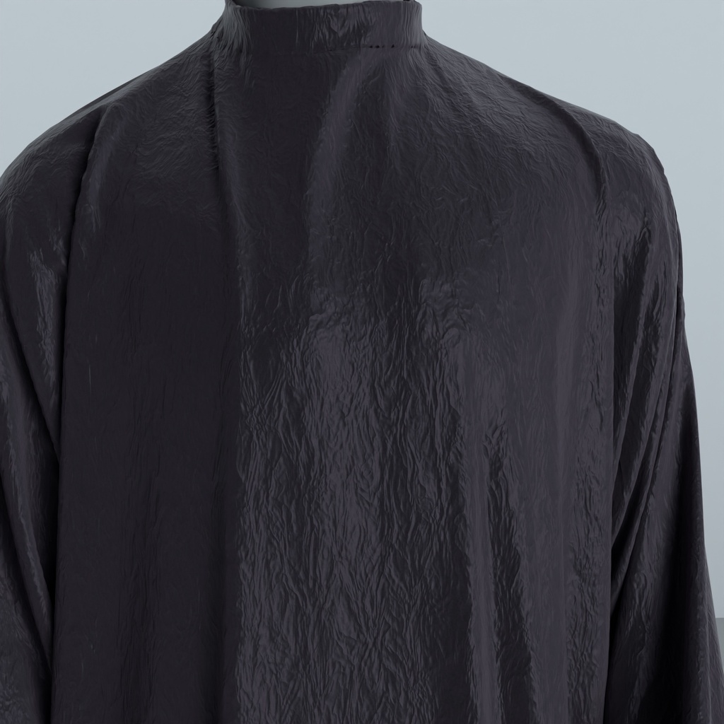 Peignoir Froissé Irisé Noir — détail du tissu