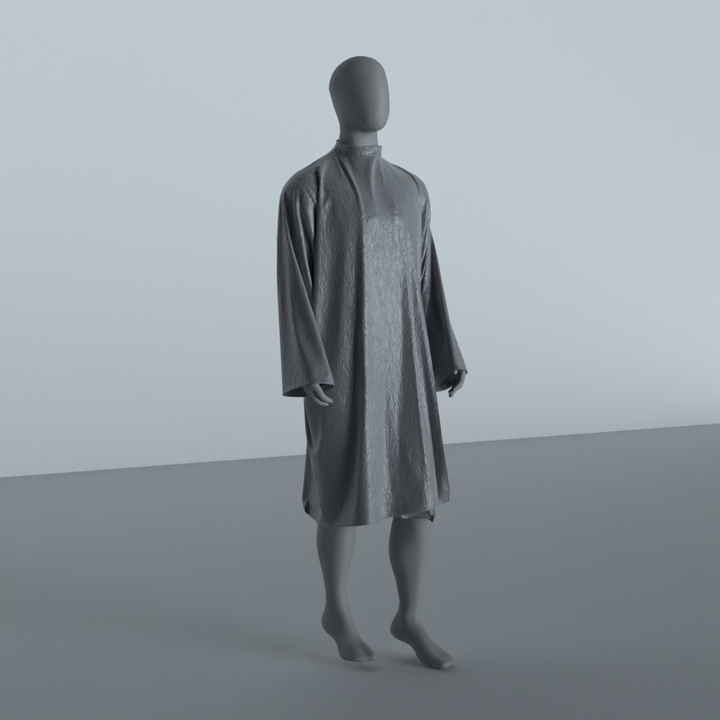 Peignoir Froissé Irisé Gris — trois quarts