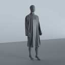 Peignoir Froissé Irisé Gris — trois quarts