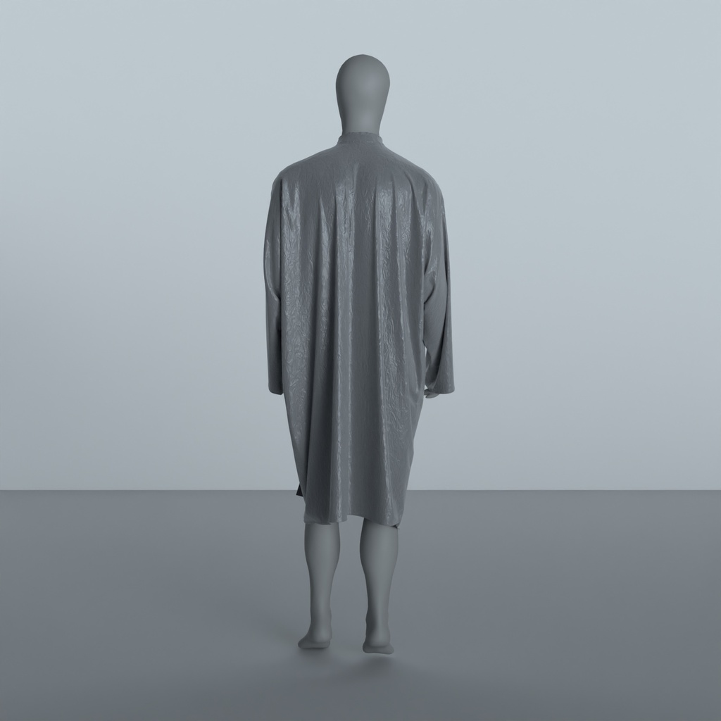 Peignoir Froissé Irisé Gris — dos