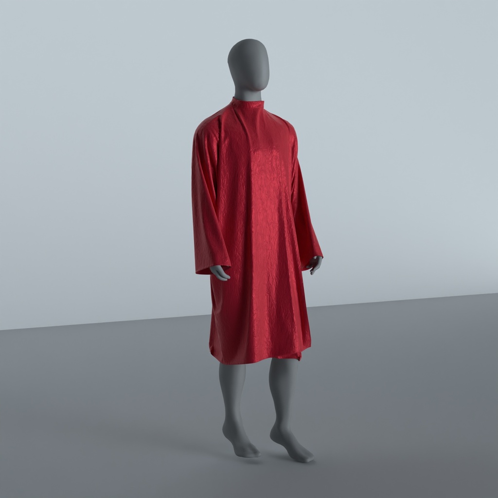 Peignoir Froissé Irisé Rouge — trois quarts
