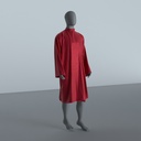 Peignoir Froissé Irisé Rouge — trois quarts