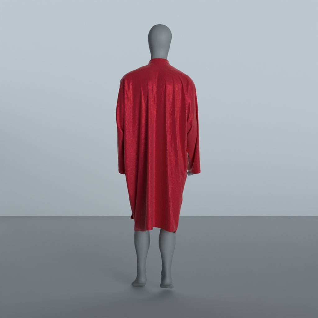 Peignoir Froissé Irisé Rouge — dos