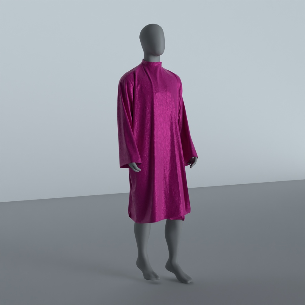 Peignoir Froissé Irisé Fuchsia — trois quarts