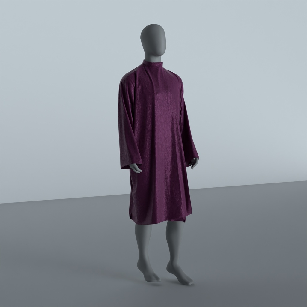 Peignoir Froissé Irisé Prune — trois quarts