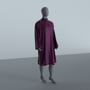 Peignoir Froissé Irisé Prune — trois quarts