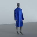 Peignoir Froissé Irisé Bleu Dur — trois quarts