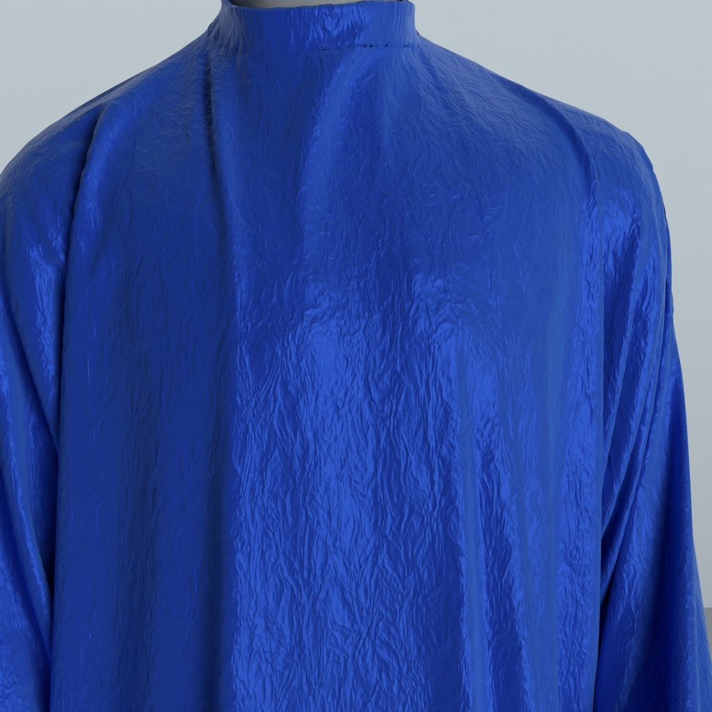 Peignoir Froissé Irisé Bleu Dur — détail du tissu