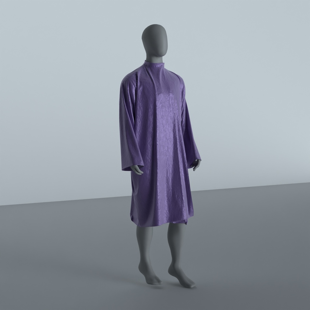 Peignoir Froissé Irisé Violet — trois quarts