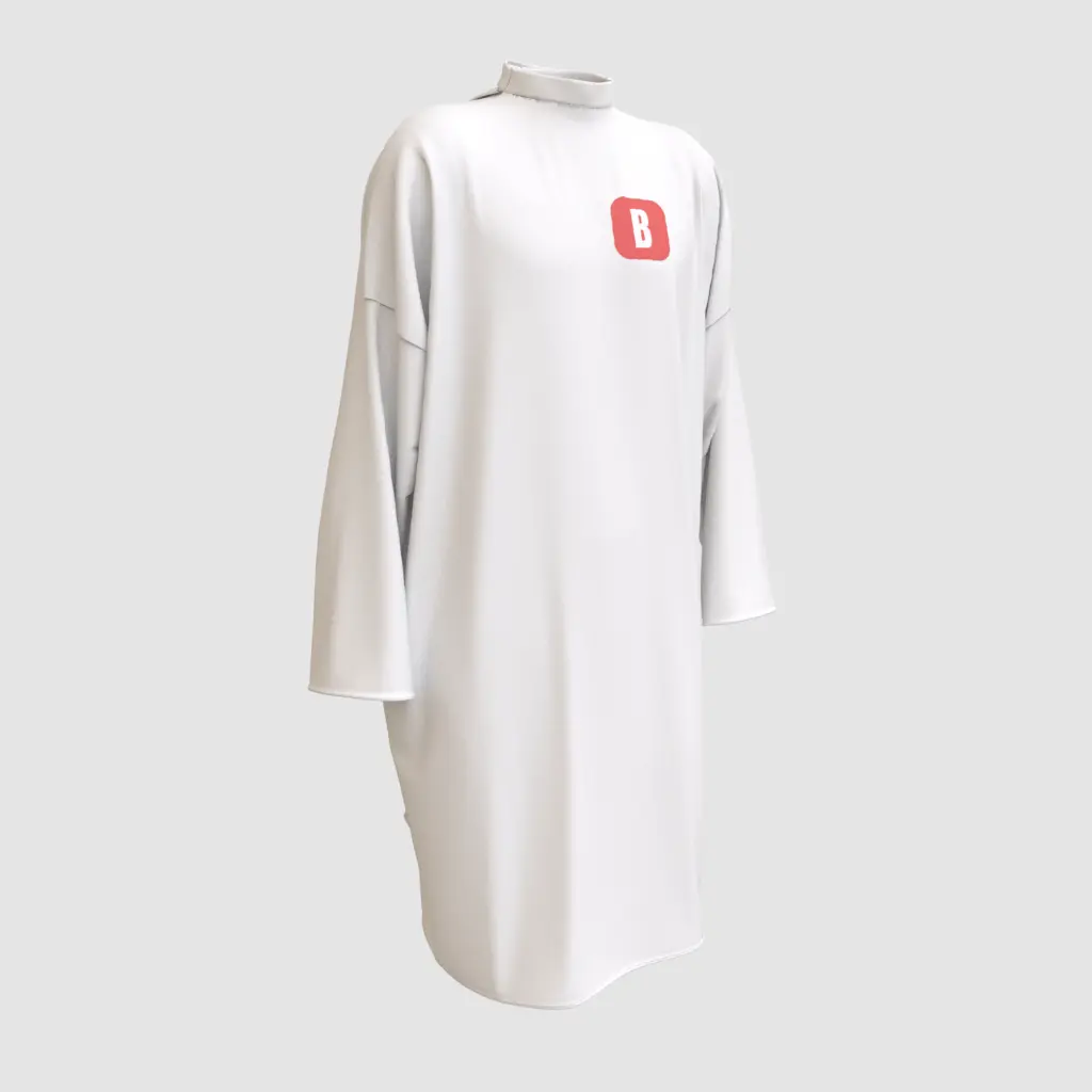 [LO_P102STV] Peignoir Blanc Personnalisé (Standard, Velcro®)