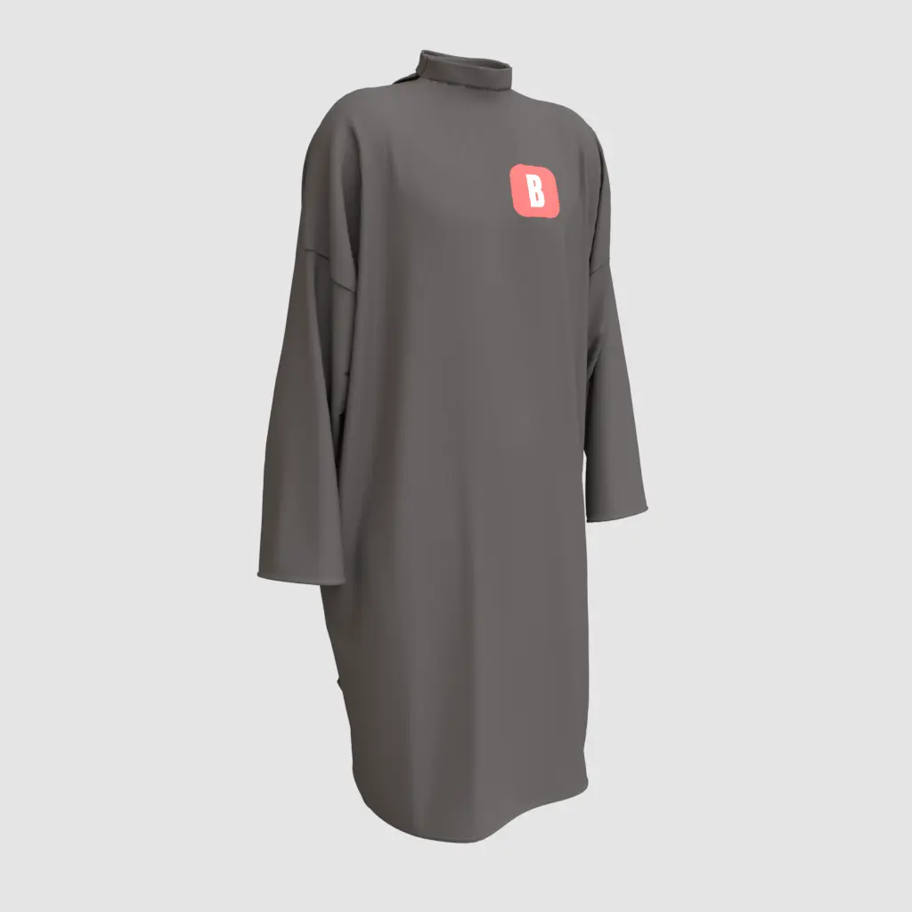 [LO_P103STV] Peignoir Gris Personnalisé (Standard, Velcro®)