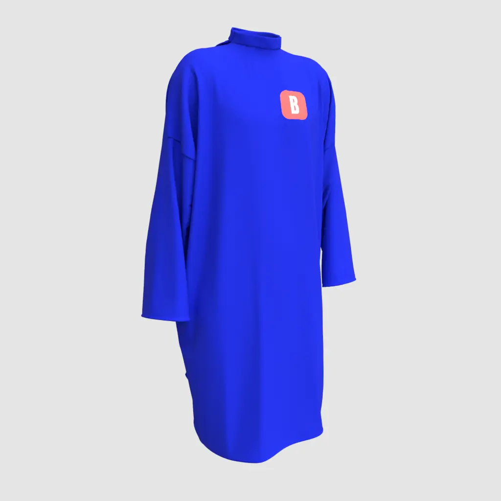 [LO_P106STV] Peignoir Bleu dur Personnalisé (Standard, Velcro®)