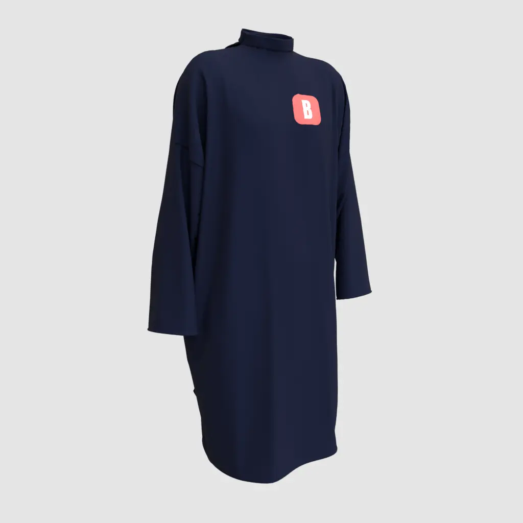 [LO_P116STV] Peignoir Bleu marine Personnalisé (Standard, Velcro®)