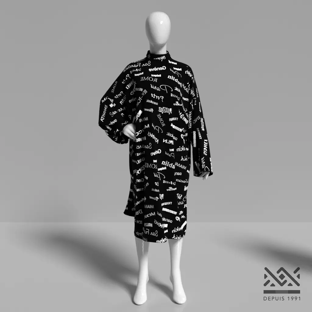 [P530STV] Peignoir Capitales (Velcro®)