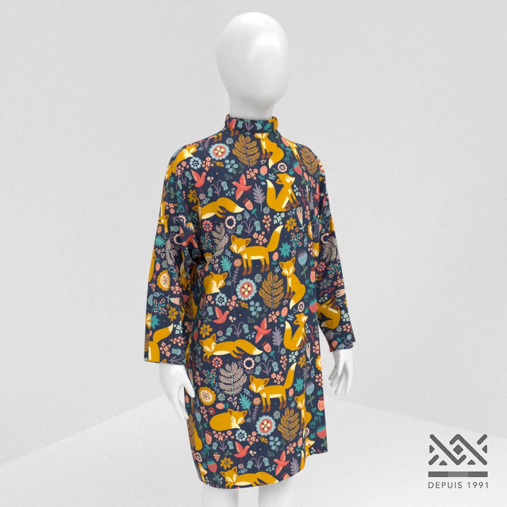 [P566ENV] Peignoir Renards (Enfant, Velcro®)