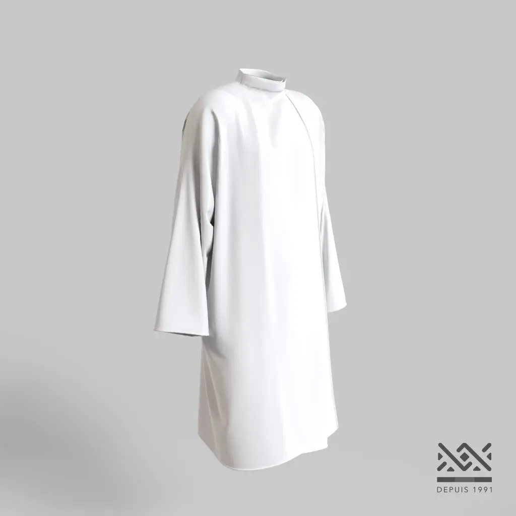 [P102STV] Peignoir uni Blanc (Standard, Velcro®)