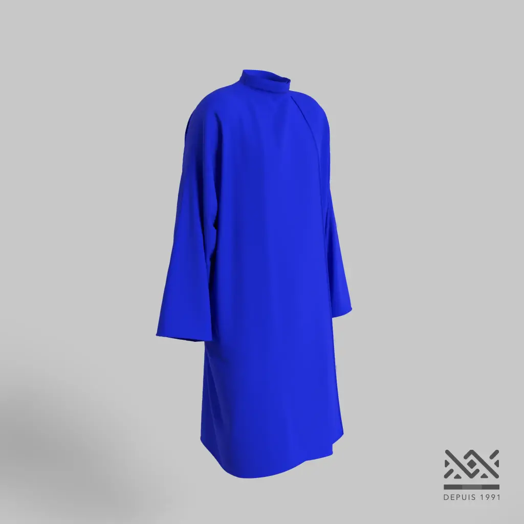 [P106STV] Peignoir uni Bleu Dur (Standard, Velcro®)