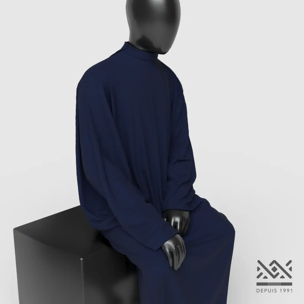 [P116STV] Peignoir uni Bleu Marine (Standard, Velcro®)