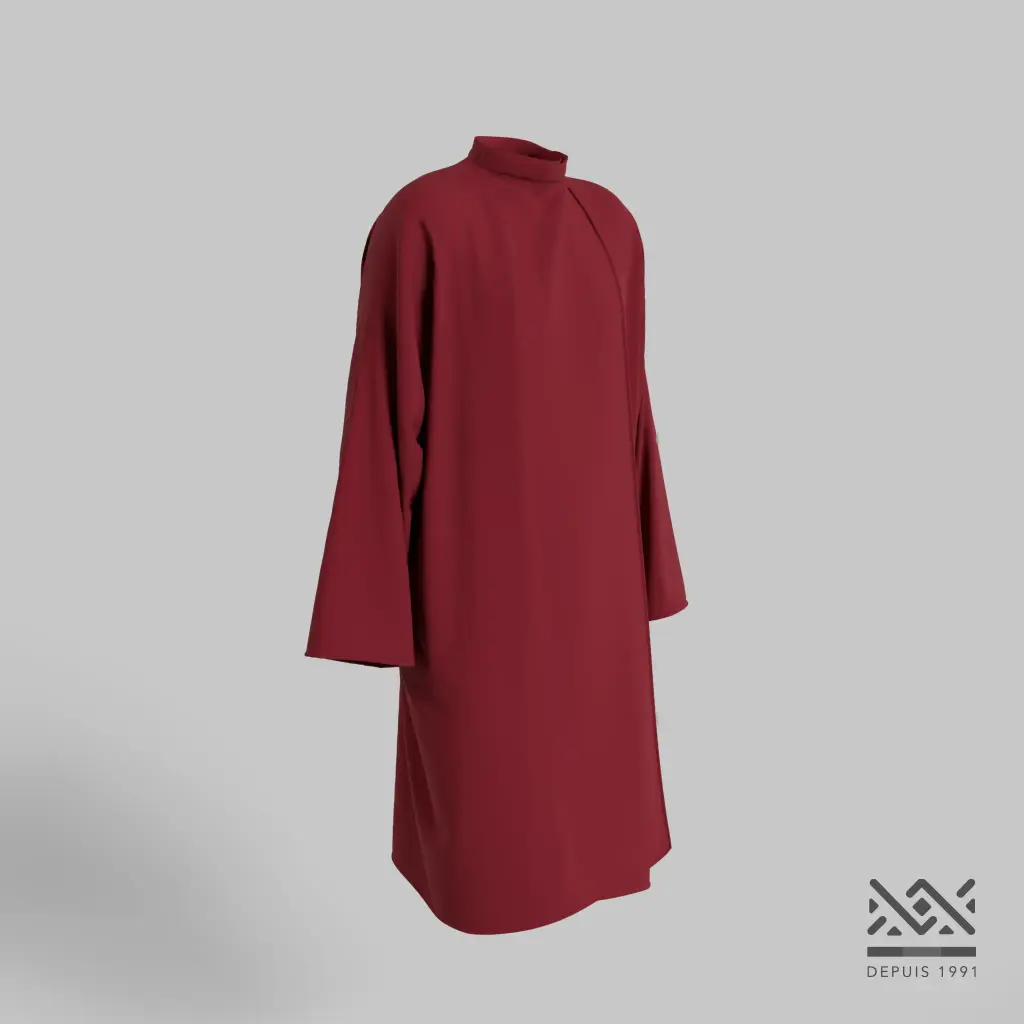 [P114STV] Peignoir uni Bordeaux (Standard, Velcro®)