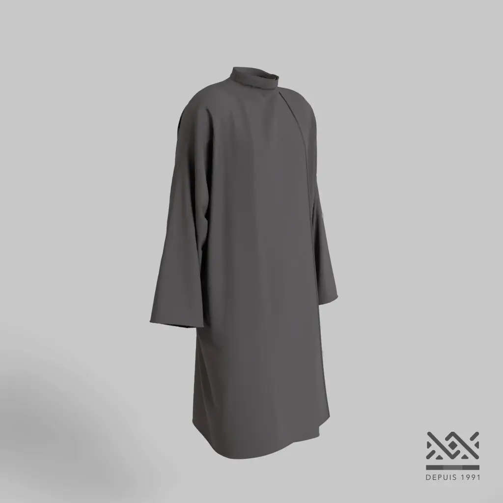 [P103STV] Peignoir uni Gris (Standard, Velcro®)