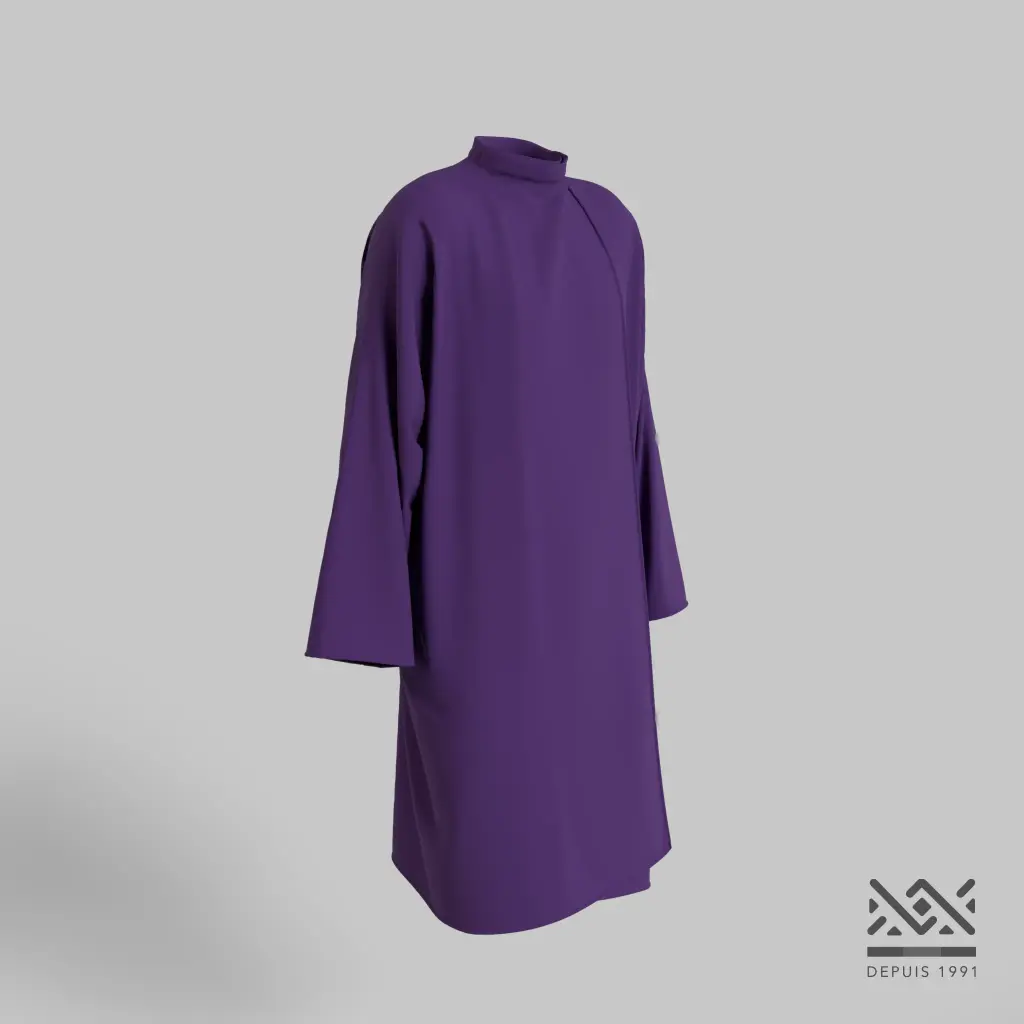 [P113STV] Peignoir uni Prune (Standard, Velcro®)