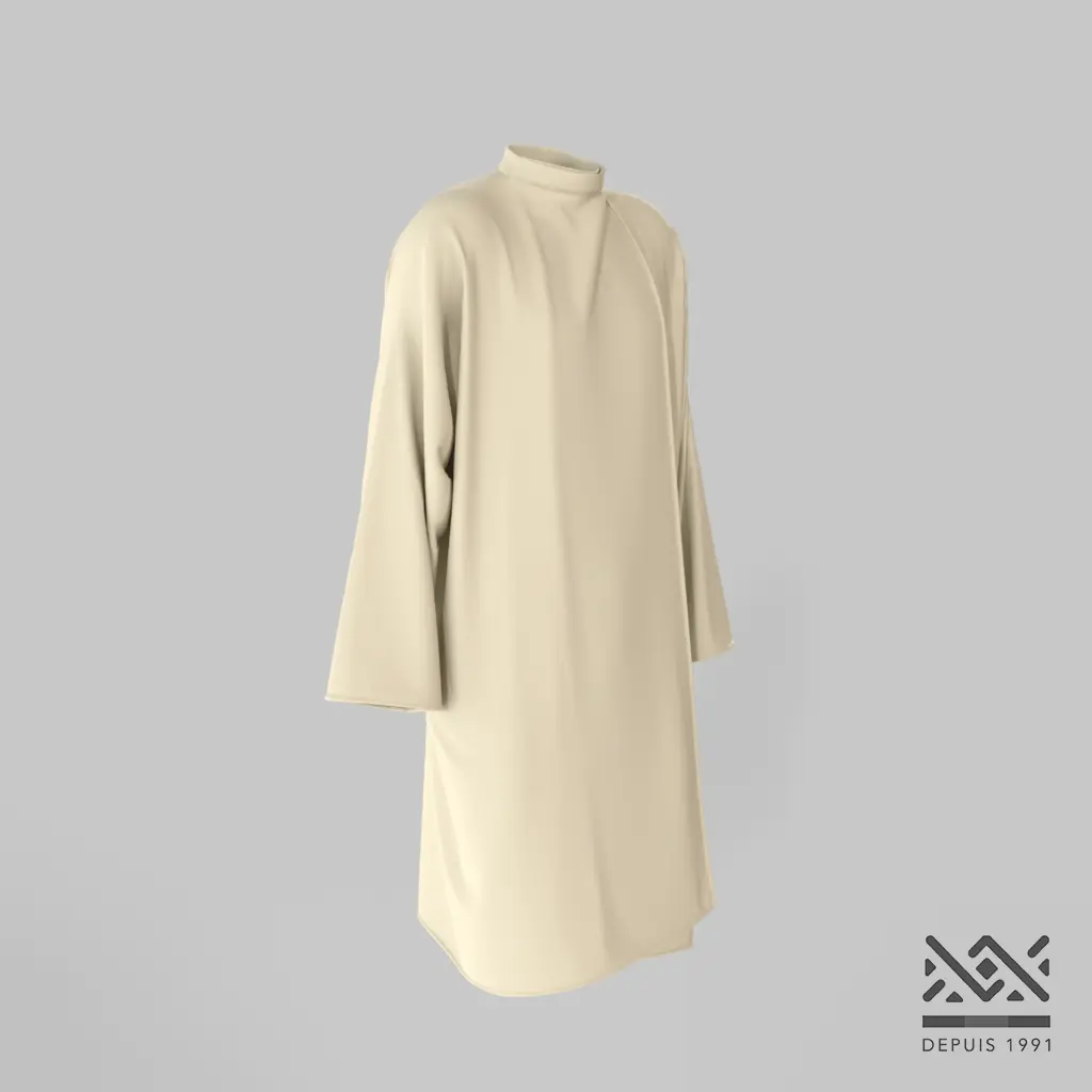 [P109STV] Peignoir uni Écru (Standard, Velcro®)