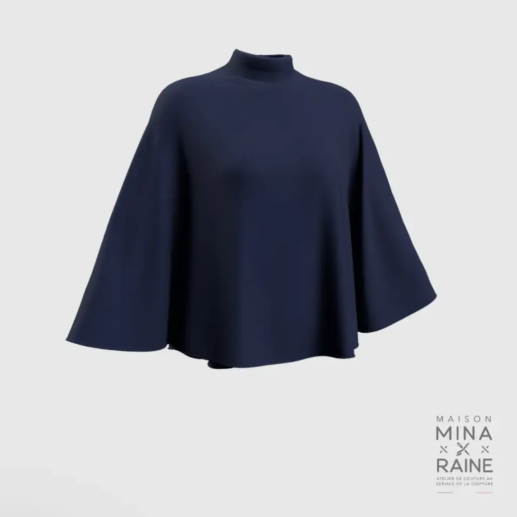 [O116STV] Cape de coiffage unie Bleu Marine (Velcro®)