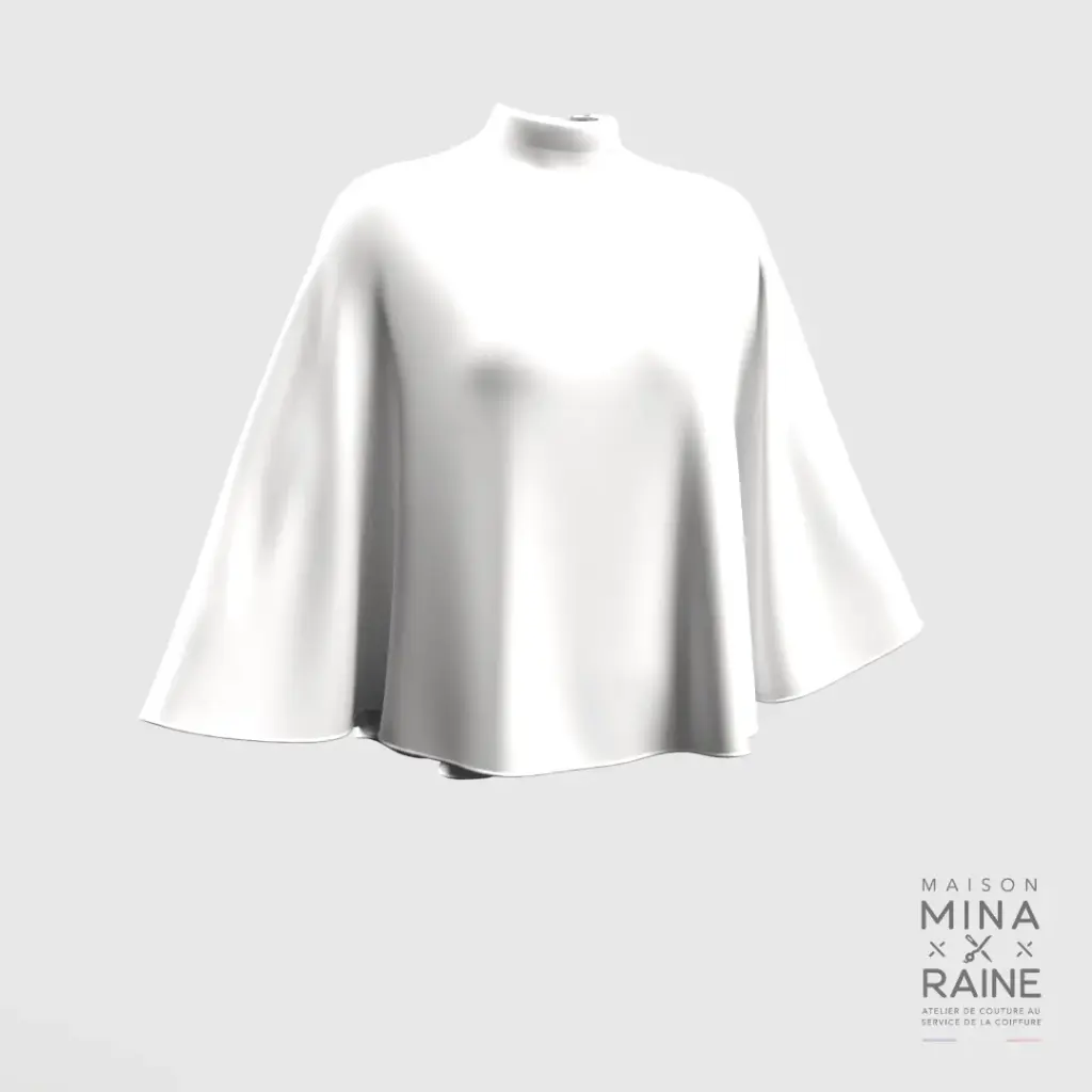 [O102STV] Cape de coiffage unie Blanche (Velcro®)