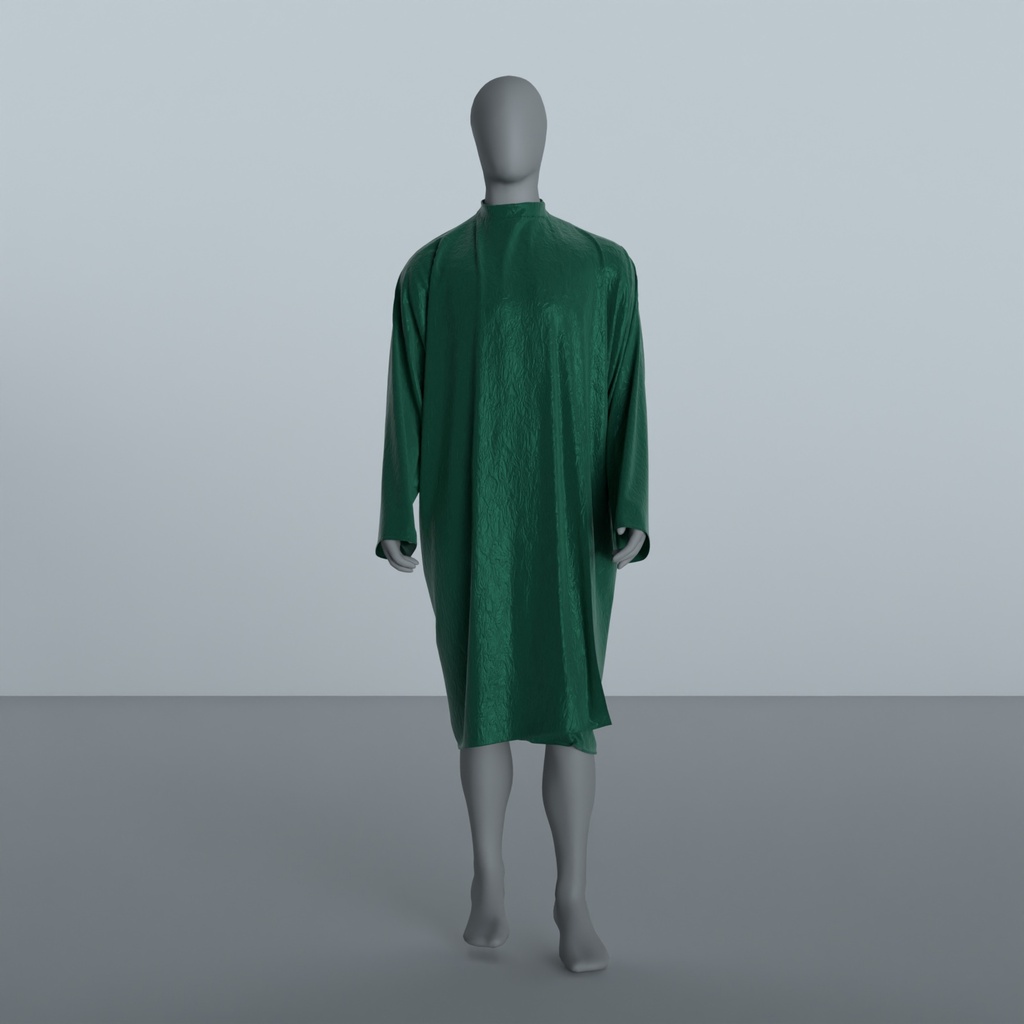 [P415STL] Peignoir Froissé Irisé Vert