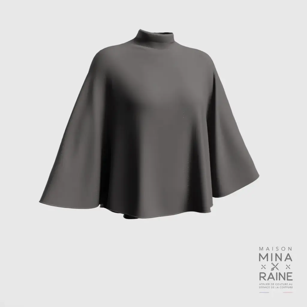 [O103STV] Cape de coiffage unie Grise (Velcro®)