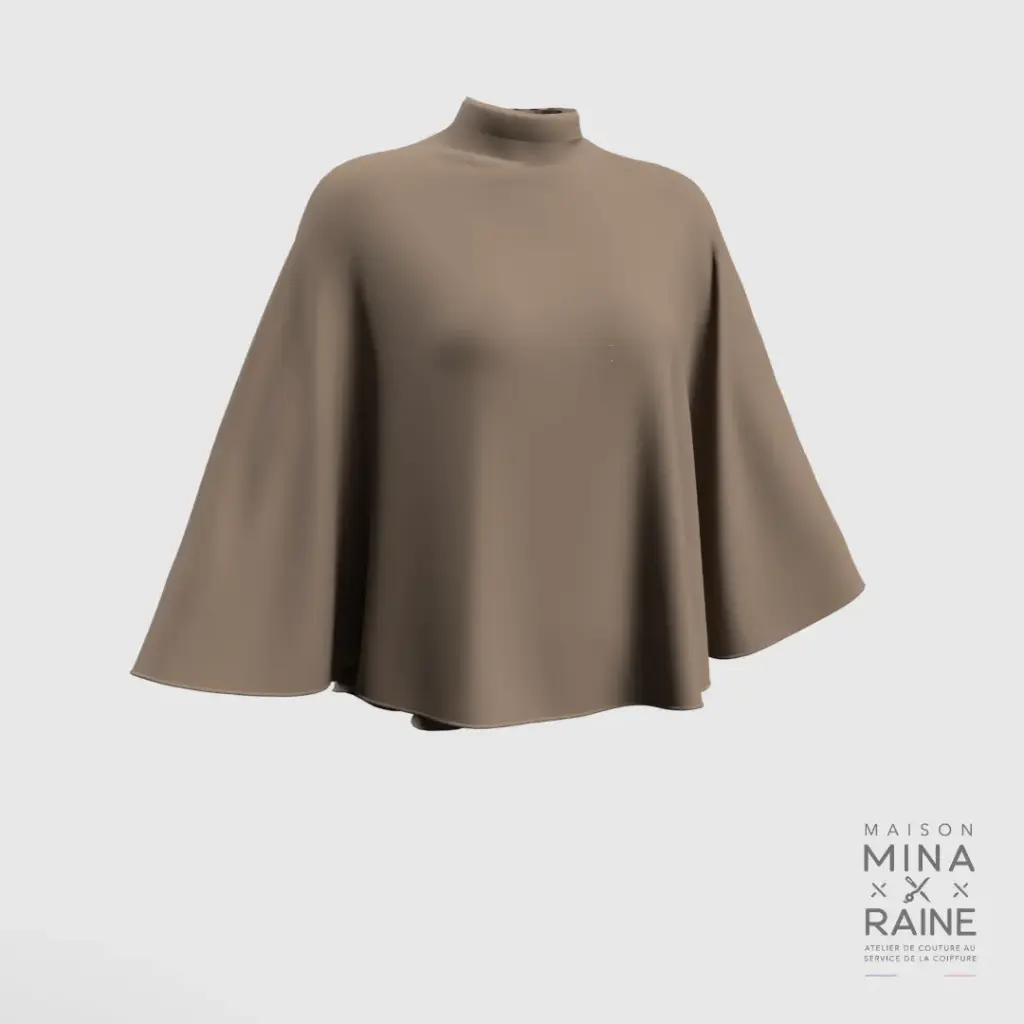 [O111STV] Cape de coiffage unie Taupe (Velcro®)