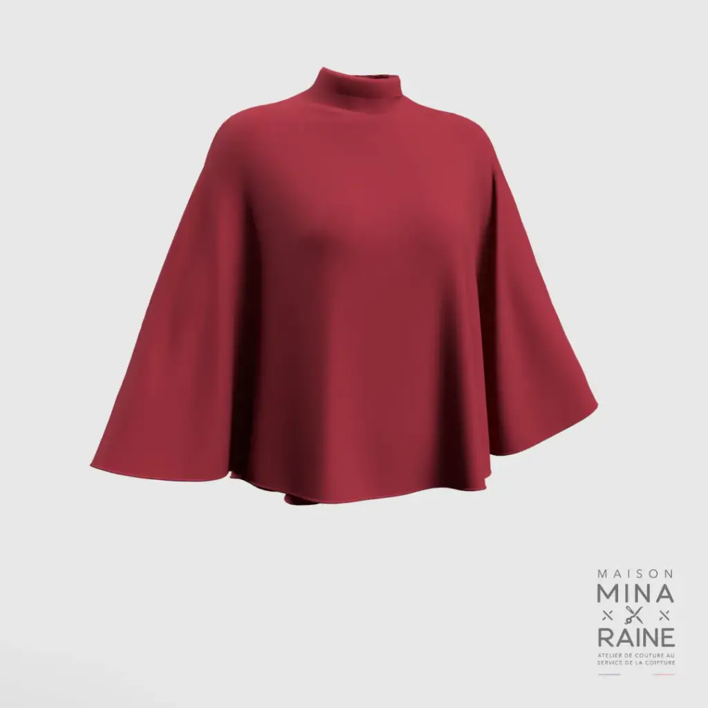 [O114STV] Cape de coiffage unie Bordeaux (Velcro®)